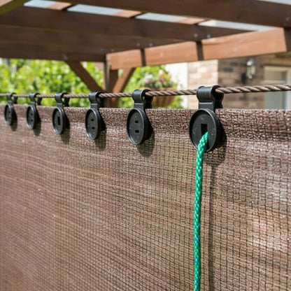 QAZXCDEW-60 Pack Shade Cloth Heavy Duty Lock Grip, Round Plastic Sun Shade Net Clip, Reusable Sun Shade Clips for Garden, Patio Awnings, Greenhouse Fabric, Windproof Anti Bird Netting Clamps