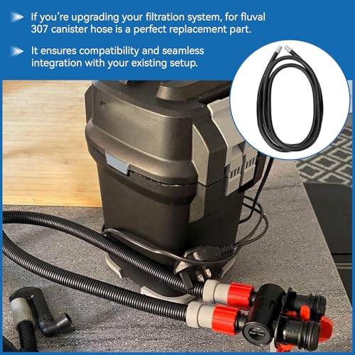 A20015 Ribbed Hosing Replacement for Fluval 304/305/306/307/404/405/406/407 Canister Filter, for Fluval Aquarium Filter Tubing Replacement Parts, 9.8Ft