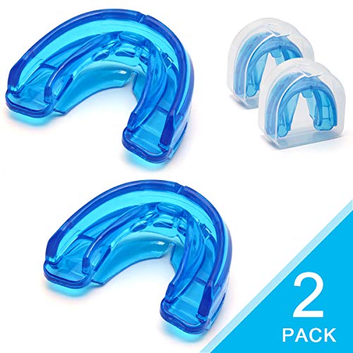 Coolrunner Double Braces Mouth Guard, Sports Athletic Mouth Guards Youth Mouthguard for Upper and Lower Teeth Protection Required for Youth, Teenager and Adults (Blue) (Blue)