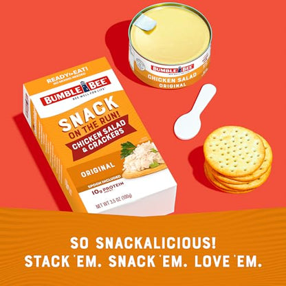 Bumble Bee Snack On The Run! Protein Snack Pack - Original Chicken Salad with Crackers - 10g Protein per Box - Ready to Eat Easy-Open Canned Chicken Salad (Pack of 1) - size: 3.5 Ounce (Pack of 1)