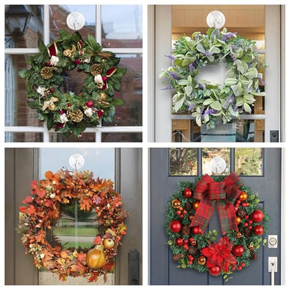 Suction Cup Hooks 12Pack - Max Load 10LB, 1.77Inch Clear Medium Suction Cups, No Trace, Reusable & Removable, Stainless Steel Hooks, for Tile, Glass, Window, Shower, Kitchen, Bathroom - size: 12pc-Medium Size