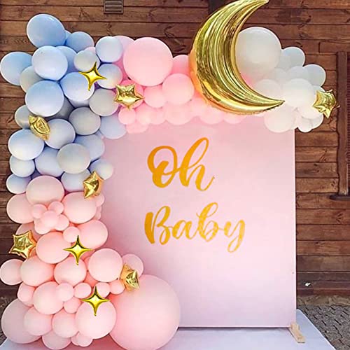 Moon and Star Balloons Gold,Star Foil Balloons Four Pointed Star Balloon - color: Gold Moon Star