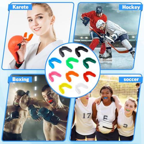 Frienda 50 Pcs Football Mouth Guards Bulk Youth Football Mouthpiece Sports Athletic Mouthguard Teeth Guard for Hockey Karate Basketball Boxing Lacrosse Rugby - color: Fresh Colors