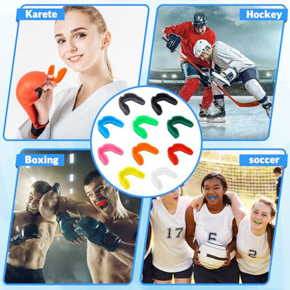 Frienda 50 Pcs Football Mouth Guards Bulk Youth Football Mouthpiece Sports Athletic Mouthguard Teeth Guard for Hockey Karate Basketball Boxing Lacrosse Rugby - color: Fresh Colors