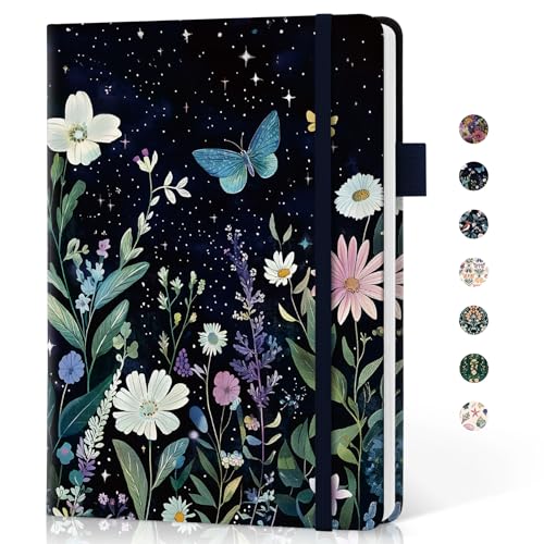 Taja Lined Journal Notebook for Women & Men, Hardcover Leather Journal for writing, A5 College Ruled Notebook for Work & Note Taking, Perfect for Office School Home Supplies, 160 Pages, Celestial - color: G-Celestial, style: A - Lined