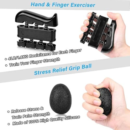 Adjustable Hand Grip Strength Strengthener Trainer Full Set with Counter Wrist Forearm and Hand Exerciser for Muscle
