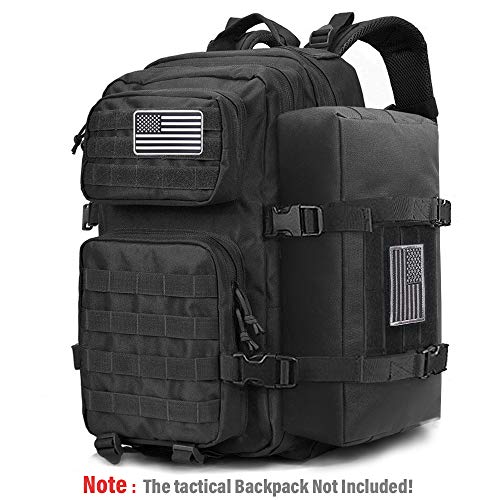 WYNEX Large Molle Pouch, Tactical Molle Bag Vertical Admin Pouch, Modular Utility Pouch Increment Side Pouch for Tactical Backpack Molle Rucksack Attachment, with Shoulder Strap For Use as Sling Bag - color: Khaki (upgraded) - 2 Packs