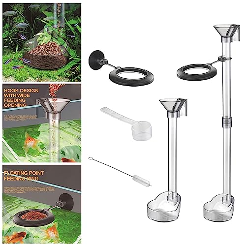 2 Pieces Shrimp Feeder Tube Set Aquarium Feeding Tube Dish Kit Rings Measuring Spoon Brush Strong Suitable for Fish Tank Shrimp Crabs