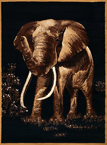United Weavers 910-04650 Legends Elephant Area Rug, Black Africa Elephant - color: Black, size: 5'3" x 7'2" (Rectangular)