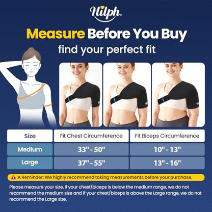 Hilph 3D Double-Layer Gel Shoulder Ice Pack Wrap Rotator Cuff Cold Therapy | Reusable Flexible Shuolder Ice Sleeve for Surgery Recovery, Muscle Relaxation & Swelling, Easy to Wear & Adjustable, Medium - size: Medium