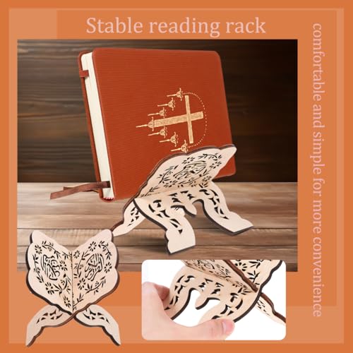 Detachable Wooden Book Stand for Desk Reading Multi-Purpose Lightweight Holder for Bible Quran Textbooks Suitable for Home Temples Students Portable Space-Saving Design