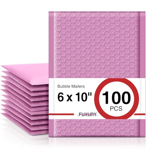 Fuxury Bubble Mailers 6x10 Inch Padded Envelopes 100 Pack Usable Size 6x9" | Self Seal Bubble Envelopes Strong Adhesion Padded Mailers Shipping Bag for Mailing Jewelry Small Business,Pinkish Purple #0 - color: Pinkish Purple, size: 6x10" 100PC