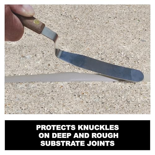 Albion Engineering Classic Offset Caulk Tooling Spatula, Stainless Steel, 1” wide tapered tip x 6” long blade (1258-6S) - size: 1" Wide Tapered Tip x 6" Long Blade, style: Single