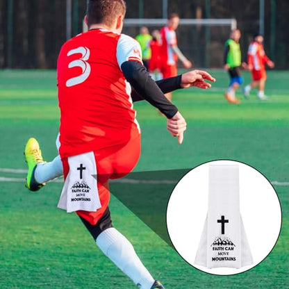 Simgoing Football Towel Christian Cross Cotton Quarterback Football Field Towel with Hook and Loop Closure White Gym Hand for Men Adults Youth