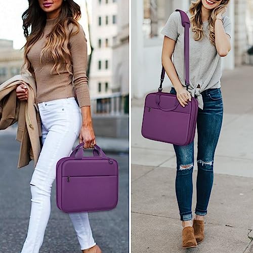 FINPAC Large Bible Cover, Carrying Book Case Church Bag Bible Protective with Zippered Pocket and Handle, Gift for Men Women - color: Purple