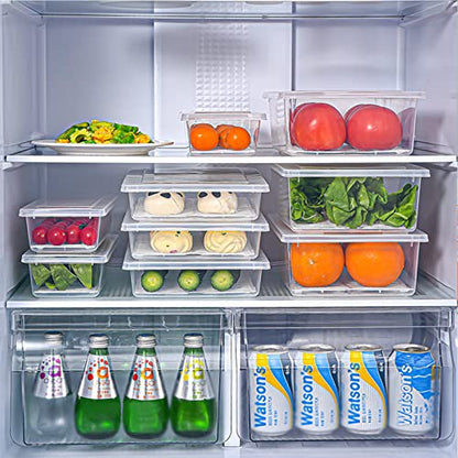 4PCS Food Storage Container, Plastic Food Containers X-Large | [With Removable Drain Plate and Lid], [Stackable Portable Freezer Storage Containers]-Tray to Keep Fruits, Vegetables, Meat - size: X-Large(4PCS)