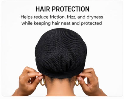 2 Pack Black Mesh Hijab Underscarf Cap for Women, Breathable Non Slip Bonnet, Soft Lightweight Sleep Hair Cover