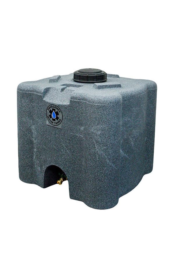 30 Gallon Stackable Emergency Water Storage Tank – Heavy-Duty Water Barrel for Long-Term Drinking Water or Preparedness (Granite) - color: Granite