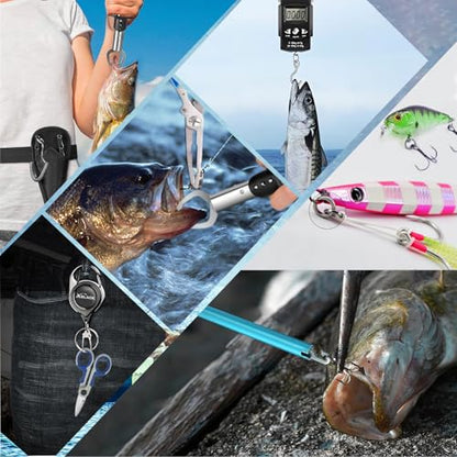 XBLACK Fishing Tool Kit Fishing Pliers Fish Gripper Fishing Scale Fish Grip Tools Set Saltwater Resistant Fishing Gear - color: 6 Piece Set - A