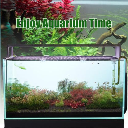 LINLAN Fish Tank Anti-Jump Set, Aquarium Lid, 8 Pieces 5.9x11.8in/15x30cm Plastic Grid with 6 Brackets and 20 Cable Ties, Cover for Rimless Aquarium(White) - color: Black, size: L