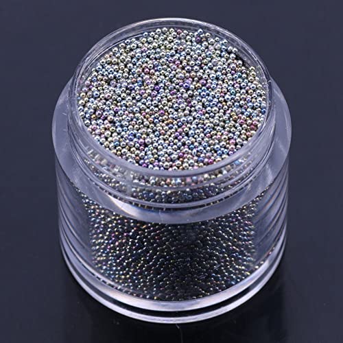 Nail Art 3D Caviar Beads Mini Metal Ball Gold, Silver, Rose Gold, Gun Black (15G, 15000 Pieces) Steel Beads Decoration Accessories - color: 15G Caviar Beads