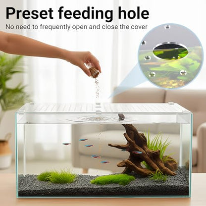 Colingmill 2 Pcs Aquarium Acrylic Fish Tank Lid Covers for 70/75/90/110 Gallon, 48 X18 Glass Cuttable Canopy Top Net, Anti-Jump Net with Clips (Each 22.68 x 16.93 x 0.1in) - size: 23 x 17 Inch