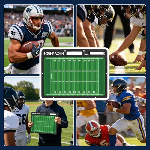 Football Dry Erase Board for Coaches 16.5×12.5, Double Sided Handheld Foldable Tactics Clipboard with Dry Erase Marker and Eraser, Portable Football Coaching Board Perfect Coach Gifts