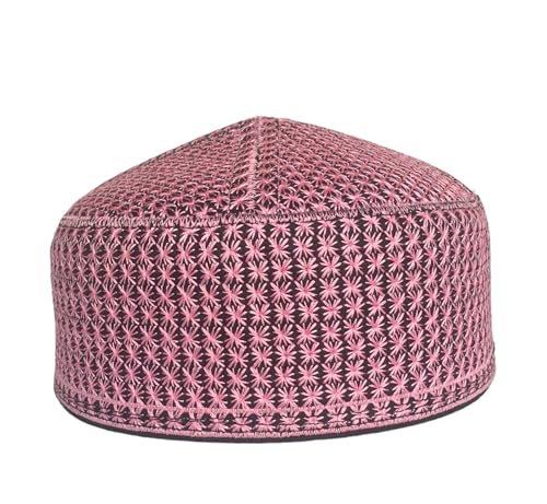 Men's Unisex Muslim Men Prayer Cap Ramadaan Cap Eid Cap Handmade Kufis Namaz Hat Beanie - color: Pink, size: X-Large