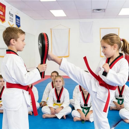 Cididu 2 Pack Boxing Target Paddles, Durable Taekwondo Kick Pad Adult Youth | PU Strike Pads Punching Paddles with Wristband for MMA Martial Arts TKD Karate Kickboxing Training Sparring Equipment
