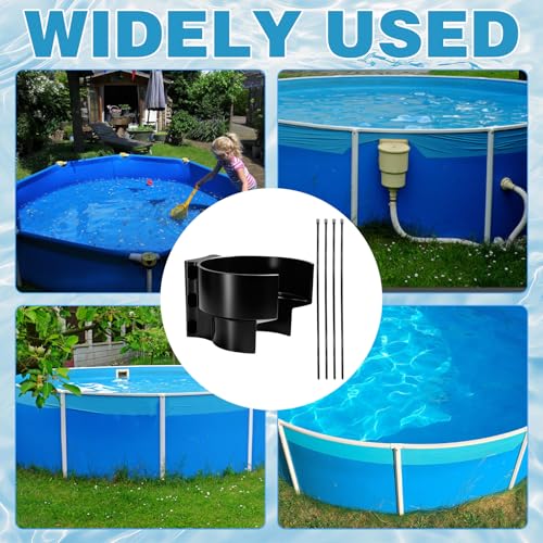 1Pcs Swimming Pool Plunger Valve Bracket Includes Zip Ties, Long-Lasting Anti-Slip Pool Hose Holder, Prevents Kinks & Damage, Compatible with Intex Bestway Coleman