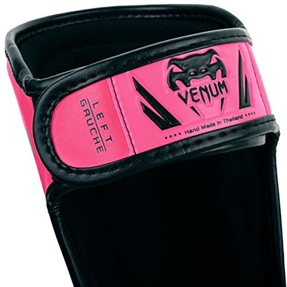 Venum Kids Elite Shinguards - color: Neo Pink, size: Small: 3-5 Years