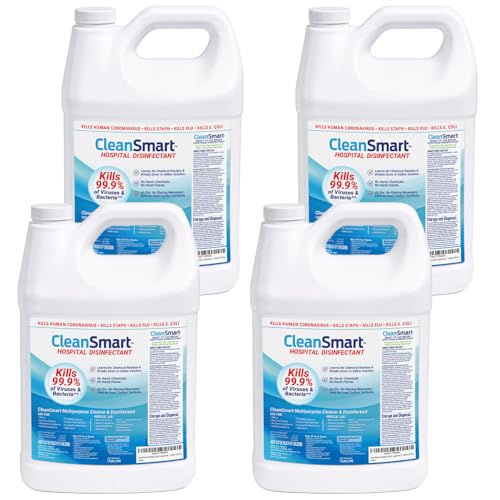 CleanSmart Hospital Disinfectant, Kills 99.9% of Viruses and Bacteria, Hypochlorous Acid Technology, EPA Registered, 4 Gallons (HOCL) - size: 128 Fl Oz (Pack of 4)