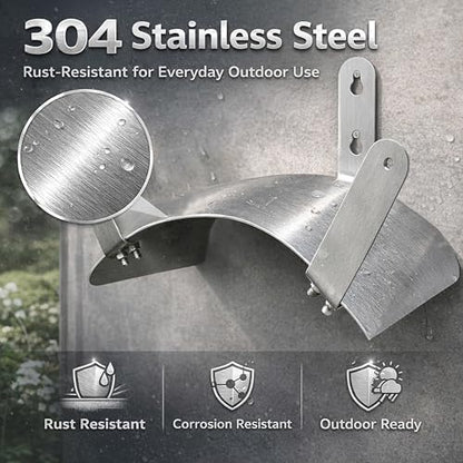 Gardzen 304 Stainless Steel Garden Hose Holder, Heavy Duty Wall Mounted Hanger, Rust-Resistant Outdoor Storage Rack for Backyard, Fence, Garage & Shed - size: 1 Pack