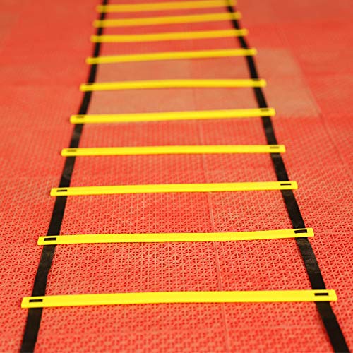 Kadimendium Speed Training Ladder with Adjustable Spacing Footwork Practice Equipment for Fitness Enthusiasts - size: 6m / 19.69ft 12 Rung