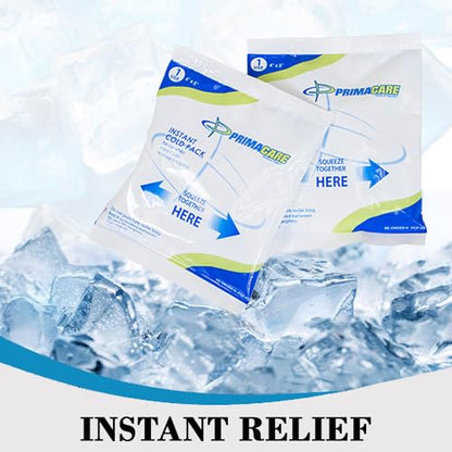 Primacare PCP-45 Instant Cold Packs (4” x 5”) – 24 Disposable Ice Packs with Non-Woven Covers for Pain Relief, Swelling, Inflammation, Sprains, Toothaches, First Aid, for Athletes & Outdoor Activities - size: 4" x 5"