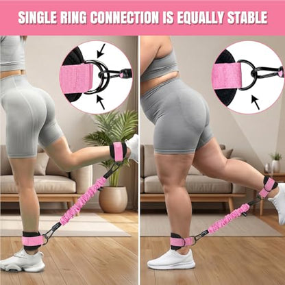 Pedal Resistance Band, 40/50/60 lbs with Handles & Ankle Straps