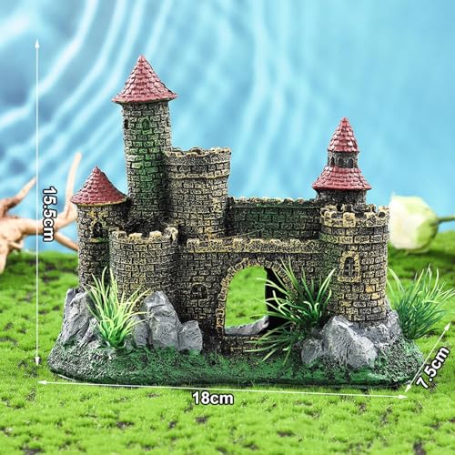 Aquarium Resin Castle Decoration, Fish Tank Ornament, Architecture, European Design, Aquarium Accessory Shelter Craft