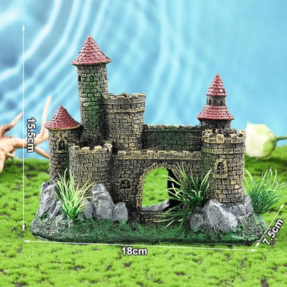 Aquarium Resin Castle Decoration, Fish Tank Ornament, Architecture, European Design, Aquarium Accessory Shelter Craft
