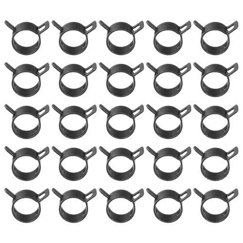 PATIKIL Spring Band Hose Pipe Clamps for 16-18mm OD Hose, 25 Pack Silicone Vacuum Constant Tension Band Clips for Fuel Line Silicone Air Hose Tube Water Pipe, Black - color: Black, size: 16-18mm