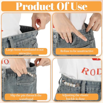 24 Pieces Brooches and Pins for Women Pearl Safety Pins Pant Waist Tightener for Clothes Sweater Shawl Collar Dress Cardigan Shirt Jeans Accessories for Women Girls, Elegant Decorative Pin