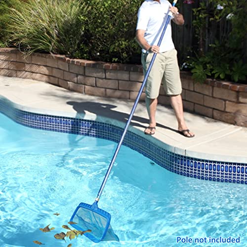 Poolvio Swimming Pool Skimmer Net, Fine Mesh Pool Leaf Rake Net with Double-Layer Deep Bag, Reinforced Frame - Swimming Pool Nets for Cleaning Finest Debris - size: Plastic Double Layer Pool Rake