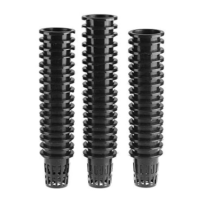 Beautyflier 50 Pcs Black Plastic Slotted Mesh Net Plant Cups Pots Bucket Basket for Hydroponics/Aquaponics/Orchids (50MM)