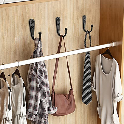 15-Pack Black Wall Mount Hooks for Hanging Coats & Towels | Screw-in Hangers with 30 Screws for Keys, Robes, Scarves, Bags, Caps & Mugs - color: 15PCS Black Hooks