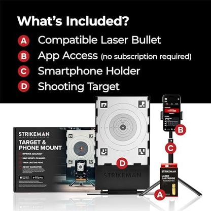 Strikeman .38 Special Dry-Fire Laser Training System - Great for Target Shooting Practice with Pistols - Kit Includes Access to Updated App (No Subscription Needed), Cartridge, Target & Phone Holder - style: .38 Special