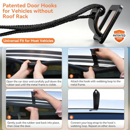 MARCHWAY Waterproof Car Roof Luggage Bag, Weatherproof Soft Shell Rooftop Cargo Carrier Bag for Vehicles with or Without Rack. 6 Door Hooks, Anti Slip Mat, Lock Included (15 Cubic Feet, Orange) - size: 15 Cubic Feet, Orange