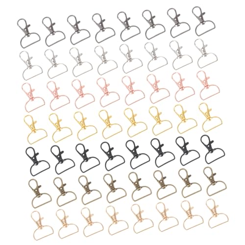 Veemoon 70PCS D Swivel Clasp Keychain Set for DIY Jewelry Making Heavy Duty Lobster Snap Clips for Bags and Lanyards for Organizing Keys and Accessories