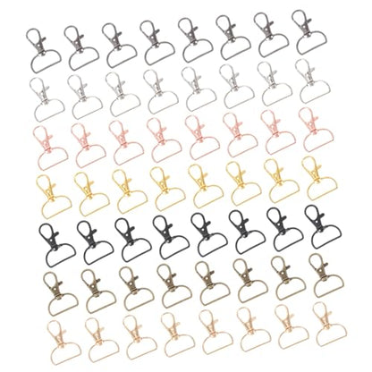 Veemoon 70PCS D Swivel Clasp Keychain Set for DIY Jewelry Making Heavy Duty Lobster Snap Clips for Bags and Lanyards for Organizing Keys and Accessories