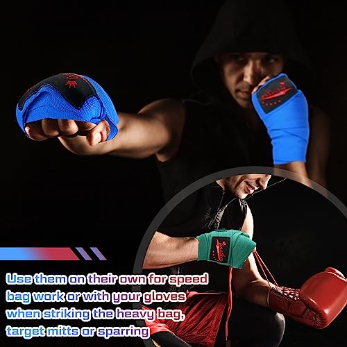 Lenwen 10 Pairs 120 Inch Boxing Hand Wraps for Gloves Elastic Mexican Style Boxing Inner Gloves Muay Thai MMA Wrist Wraps for Men Women Youth Kickboxing Boxer Beginner Training - color: Multicolor