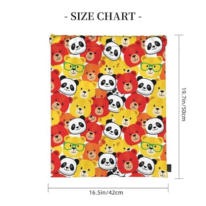Cinch Sack Drawstring Backpack Cute Panda Bear, Waterproof Sports Bag for Basketball Soccer and Ball Storage - color: Pattern (374)