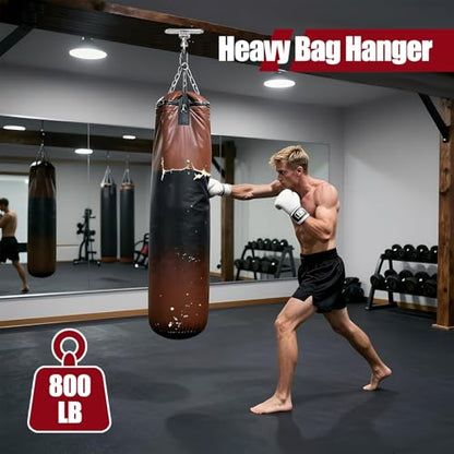 Heavy Bag Hanger,Stainless Wall Ceiling Mount Hook 180°/360° Rotation Wood Beam Holder Body Weight Strength Training Systems, Aerial Yoga Swing & Hammock - size: 4-holes + buckle with 180° + 360° rotation